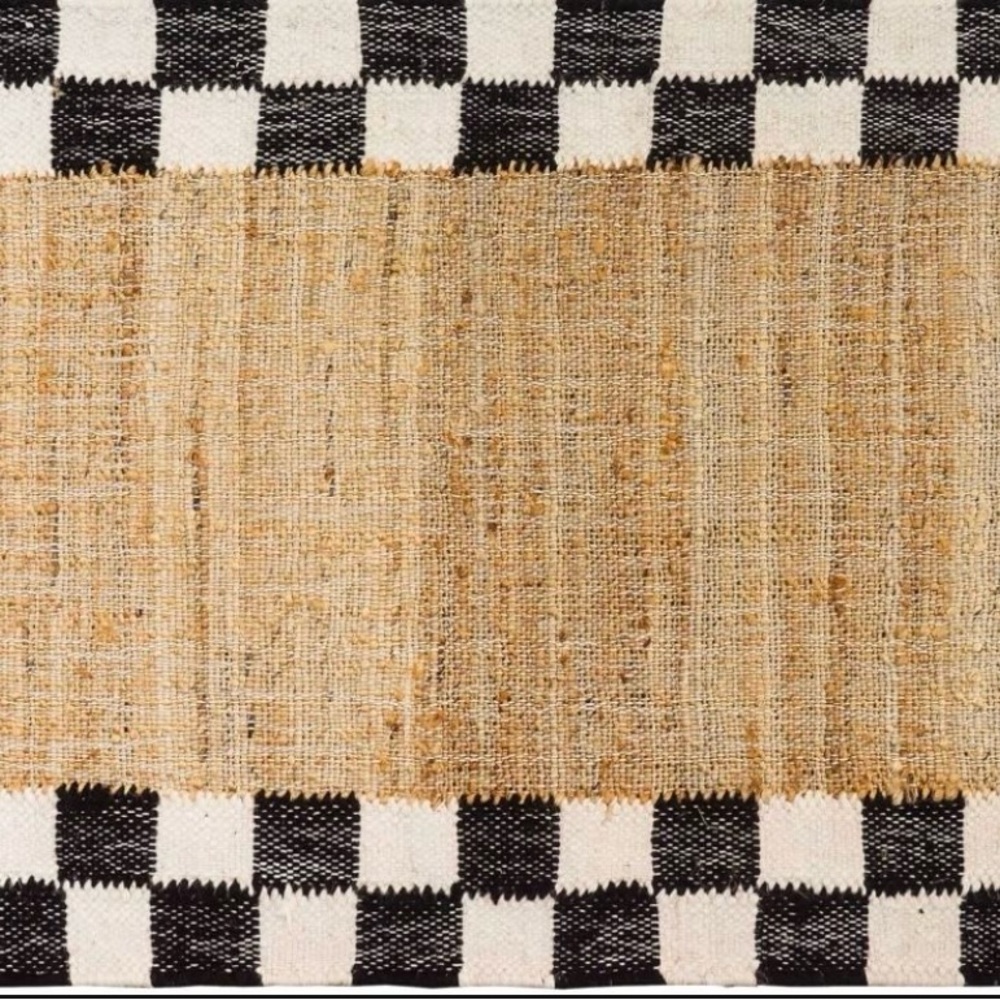 ❤️SOLD❤️New MacKenzie-Childs Black and Tan Checkered Door Mat